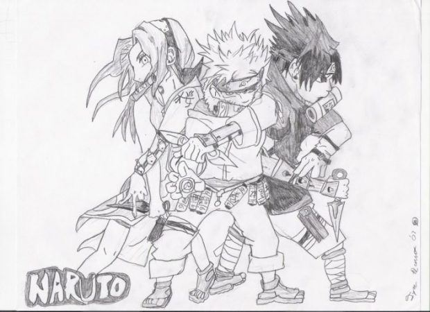 Naruto Squad 7 Group Sketch