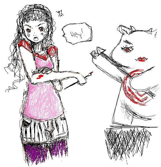 Someone Splatter Paint On The Lady