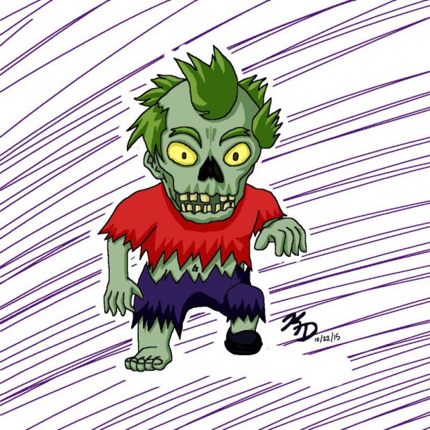 Drawlloween 2015 - Day 21: 8-bit Zombie