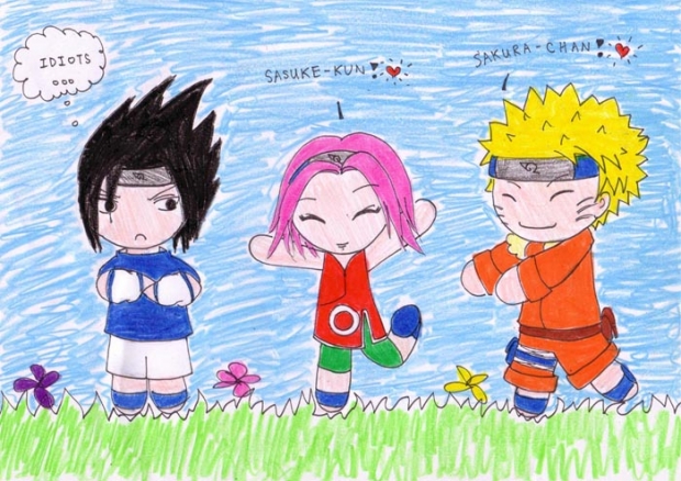 Chibi Sasuke, Sakura, And Naruto