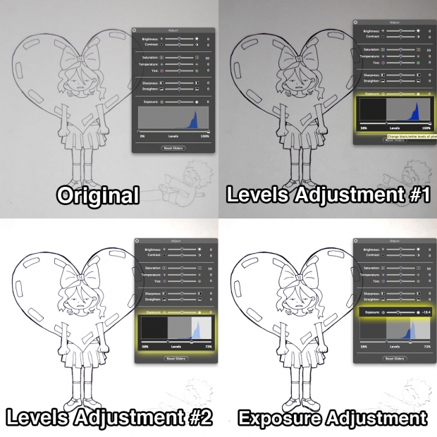 Fixing lineart in iPhoto