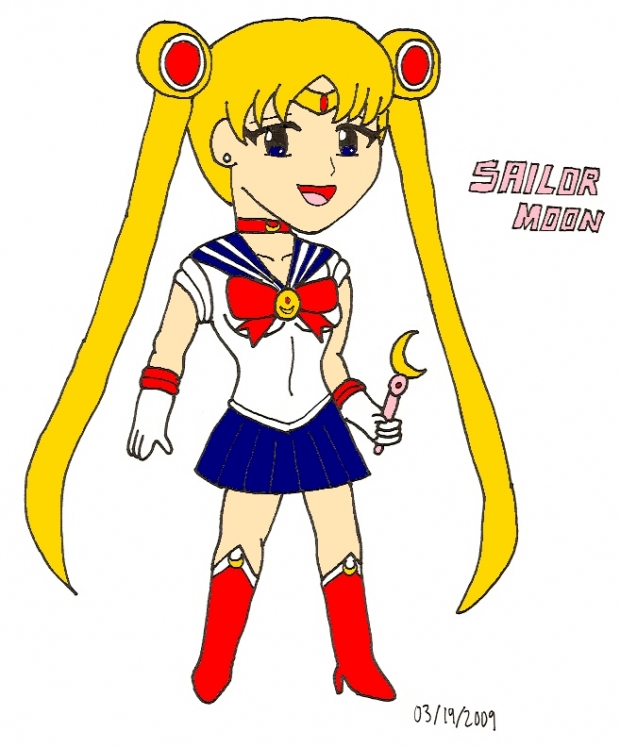 Super-Deformed Sailor Moon (colored)
