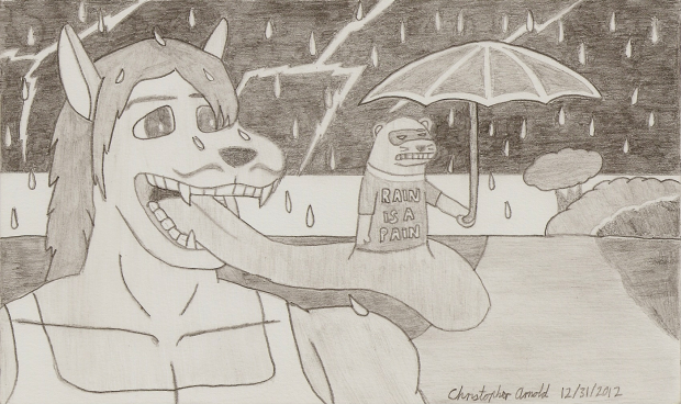 Wolf and His Tongue Ferret