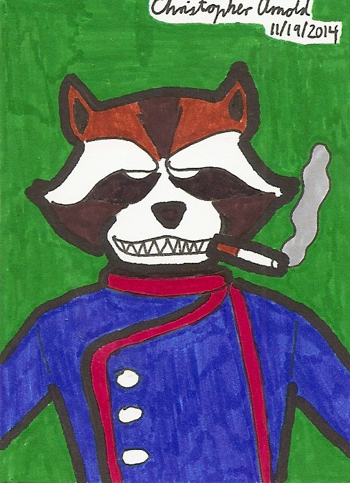 Rocket Raccoon Sketch Card