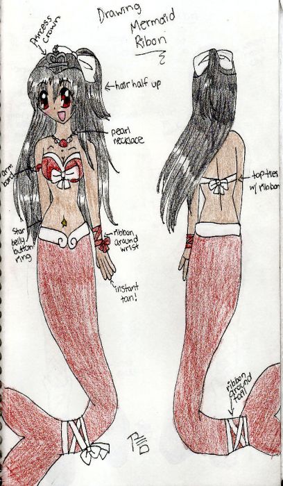 How To Draw Mermaid Princess Ribon