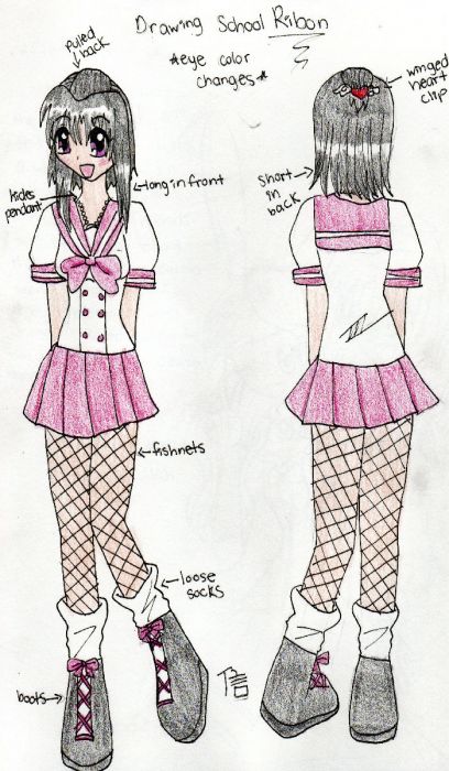 How To Draw School Girl Ribon