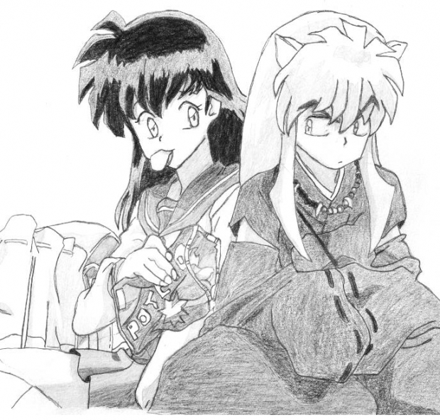 Kagome And Inuyasha (with Chips)