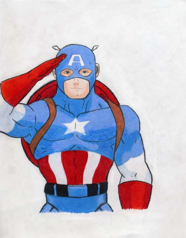 Captain America Saluting