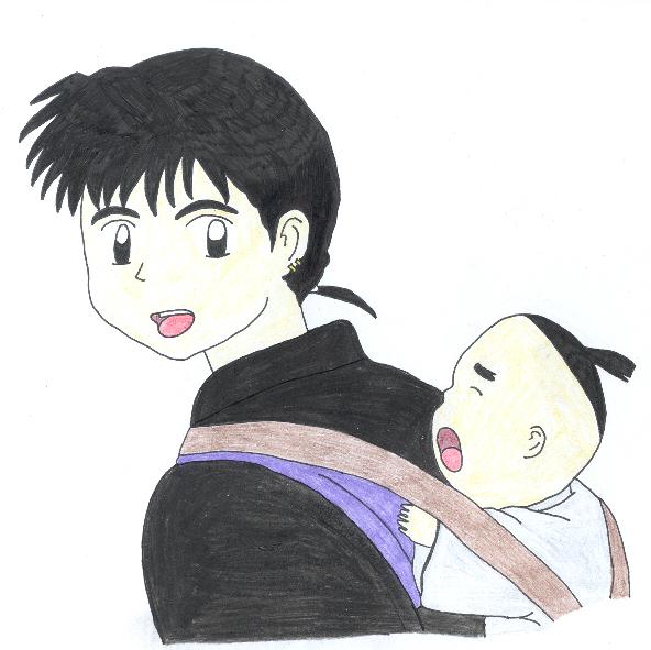 Miroku And Baby (color)