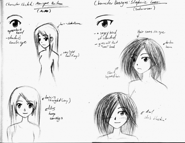 Character Sketches-Momo and Zakuro