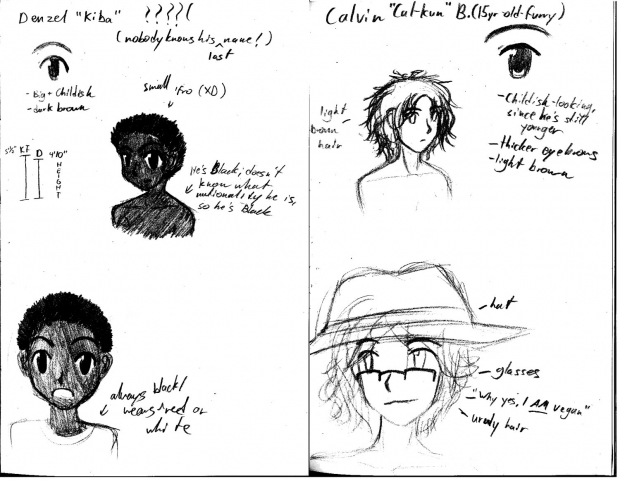 Character Sketches-Kiba and Cal-kun