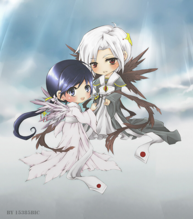 chibi mateus and amane coloured