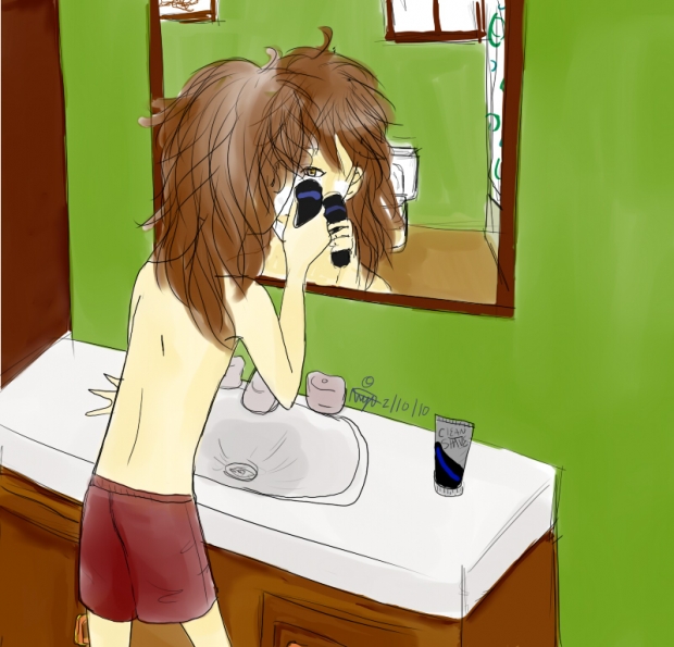 Shaving is hard work