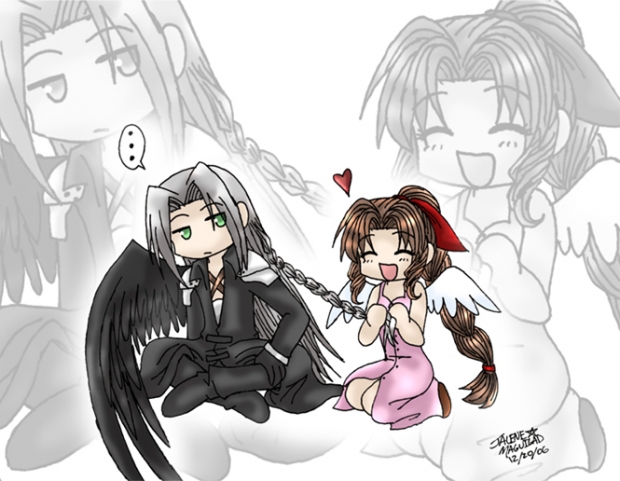 Sephy-kun And Aeris-san Chibi!