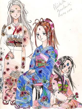 3 Sisters In Kimono