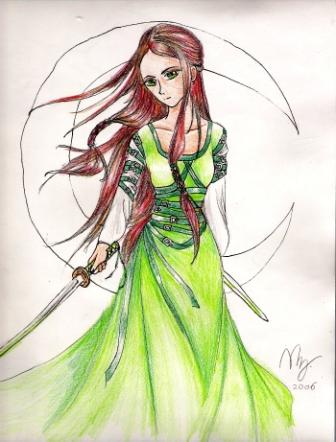 Dress Design/lady With Swords
