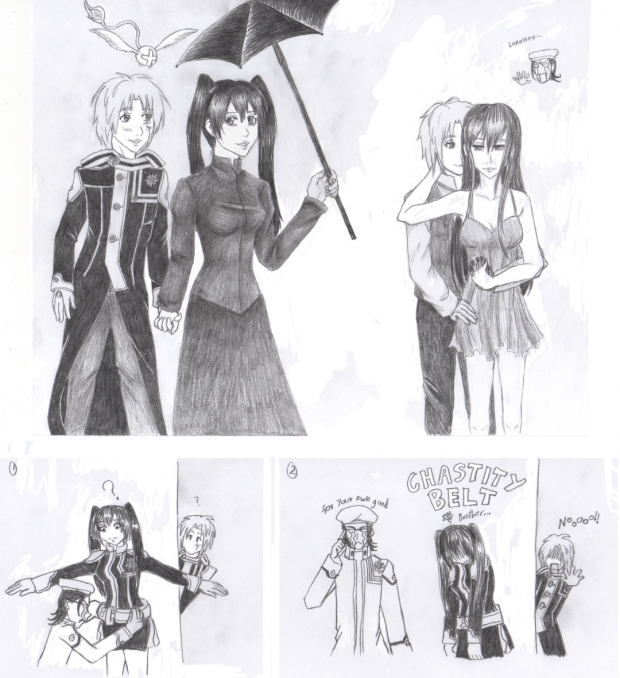 Allen and Lenalee Sketches