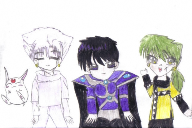 Chibi Clef, Ferio, Lantis, & Mokona