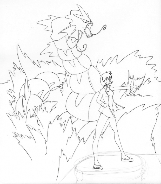 Misty and Gyarados WIP