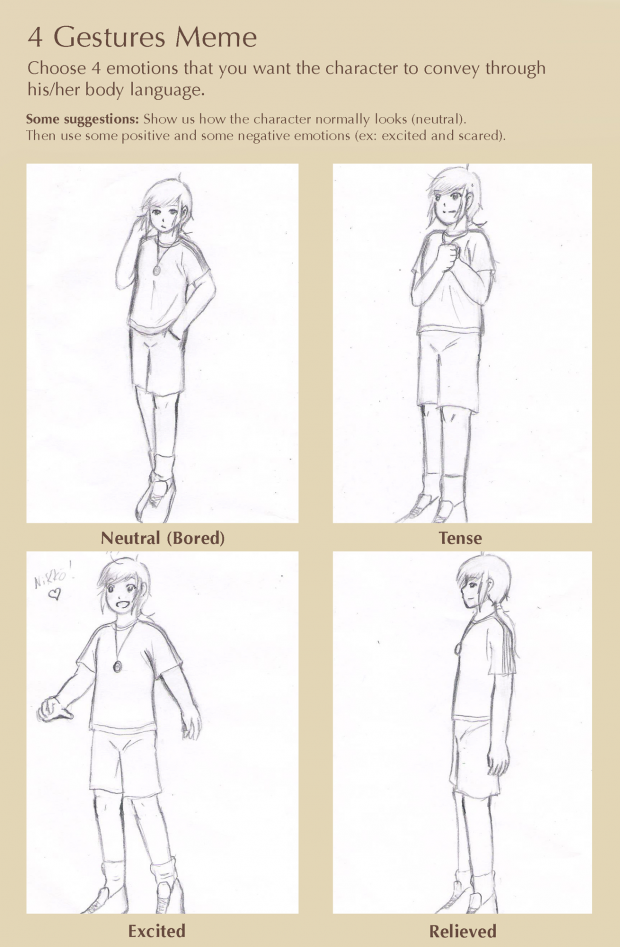 Kaori's 4-Gesture Body Language Meme