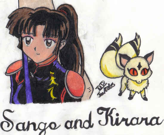 Sango And Kirara(colored)