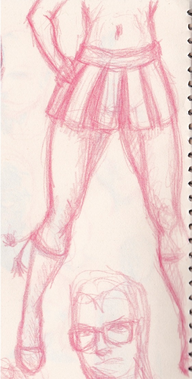 Girl in Mini Skirt doodle