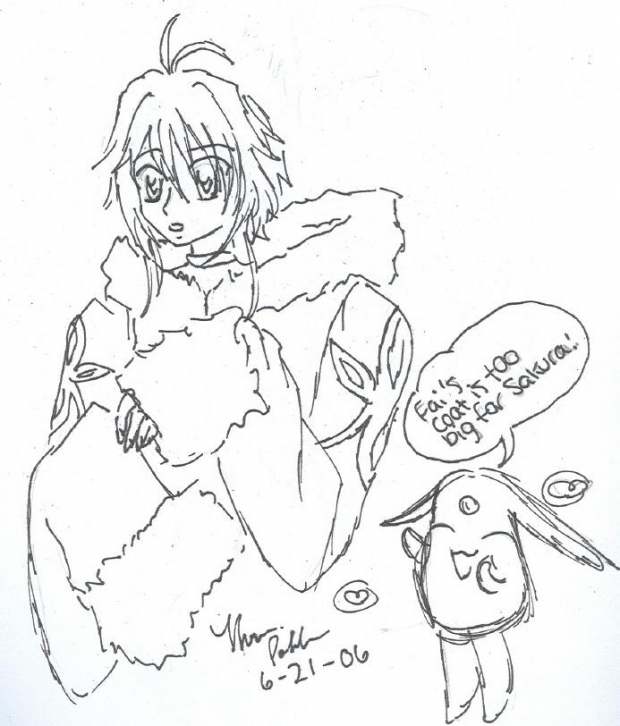 Sakura In Fai's Coat.