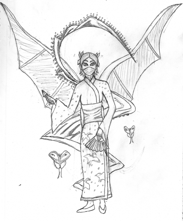Anamelech the Evil Angel lineart 1