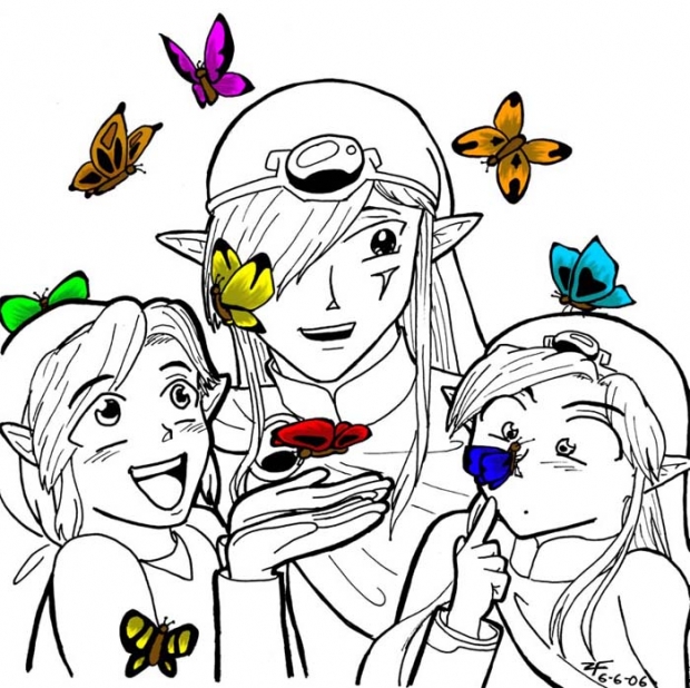 Family And Butterflies