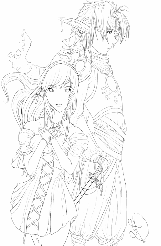 Lineart Elves