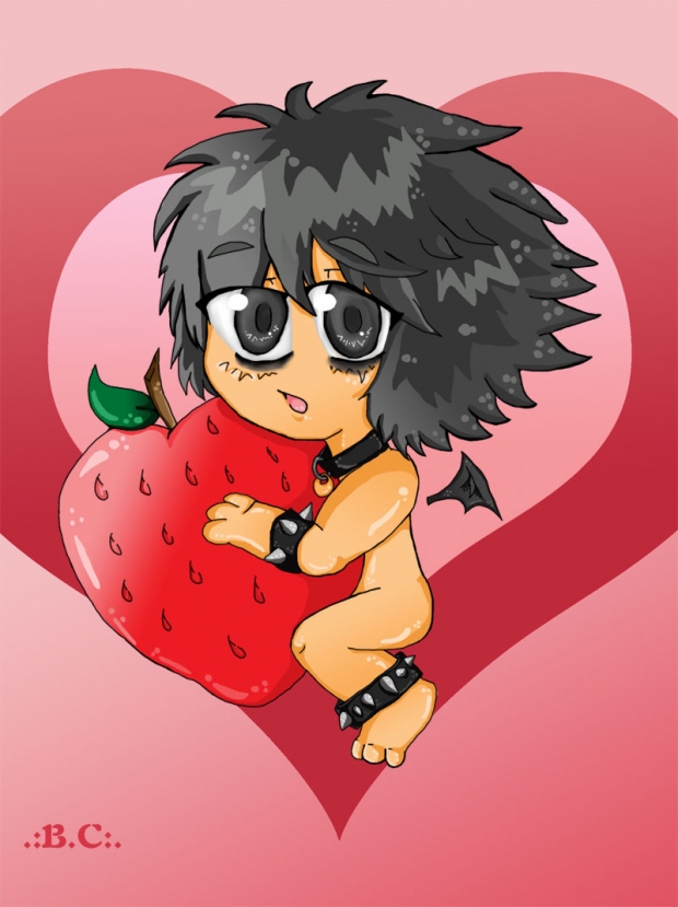 L loves his Strawberries