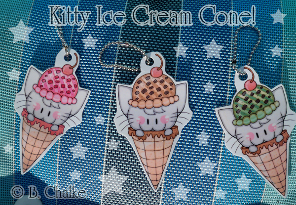 Kitty Ice Cream Keychains