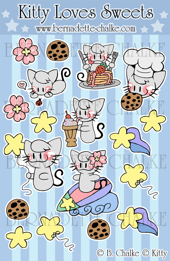 Kitty Loves Sweets Sticker Set