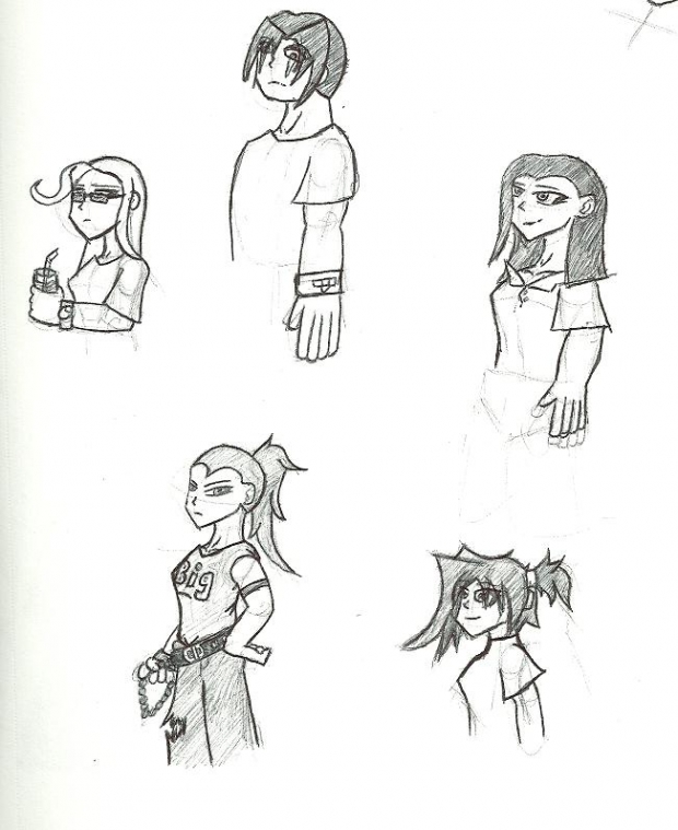 Girls practice sketches