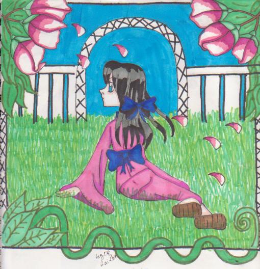 Sitting in the Grass-Hii-chan