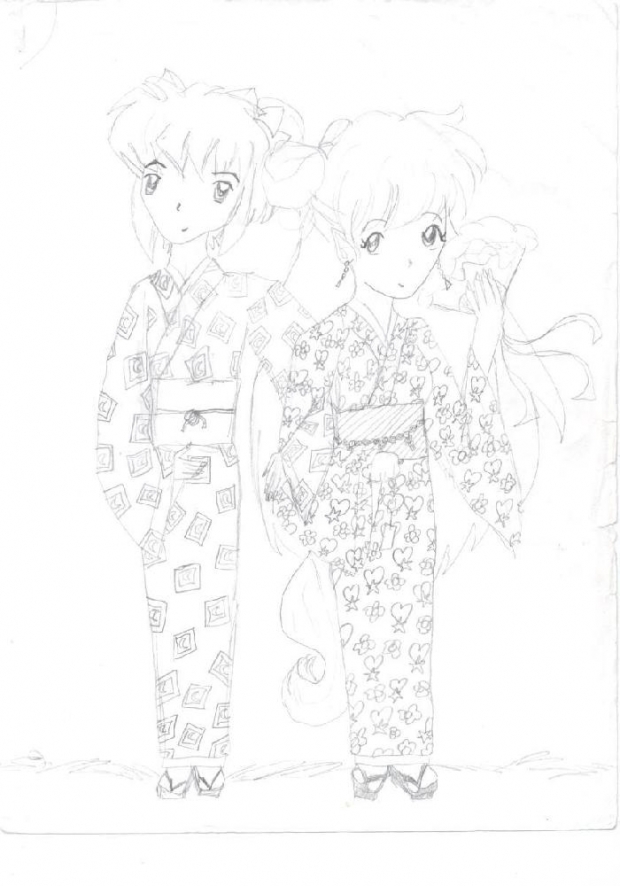 Shippo And Akemi In Kimonos