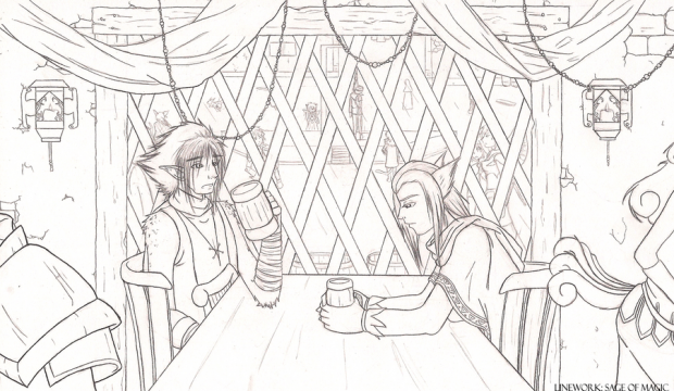 Matahari Tavern: Linework