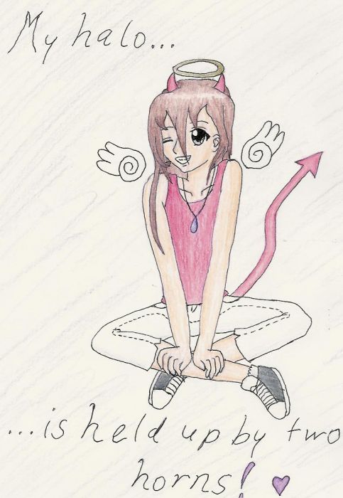 Rika--halo Is Held Up By Two Horns