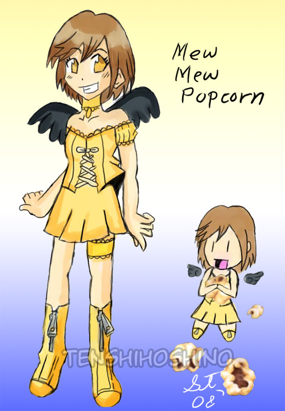 Mew Mew Popcorn Art Trade