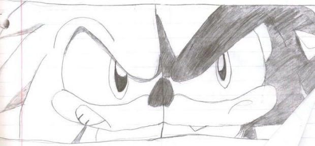Sonic And Shadow Sketch