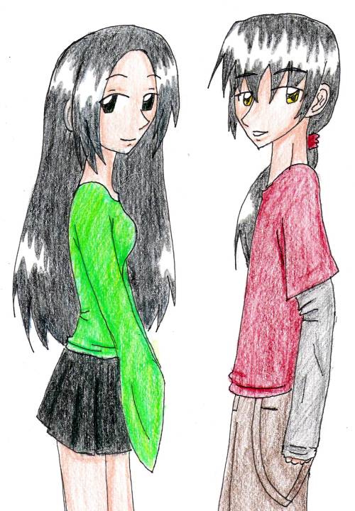 Iami And Shinji In Modern Clothes