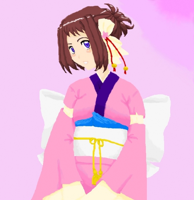 Girl in Kimono made on MS PAINT