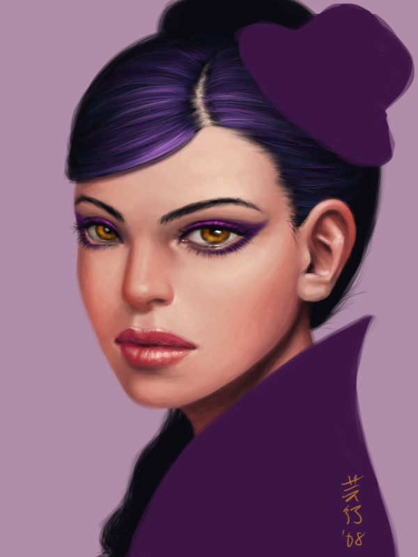 Purple Portrait Doodle