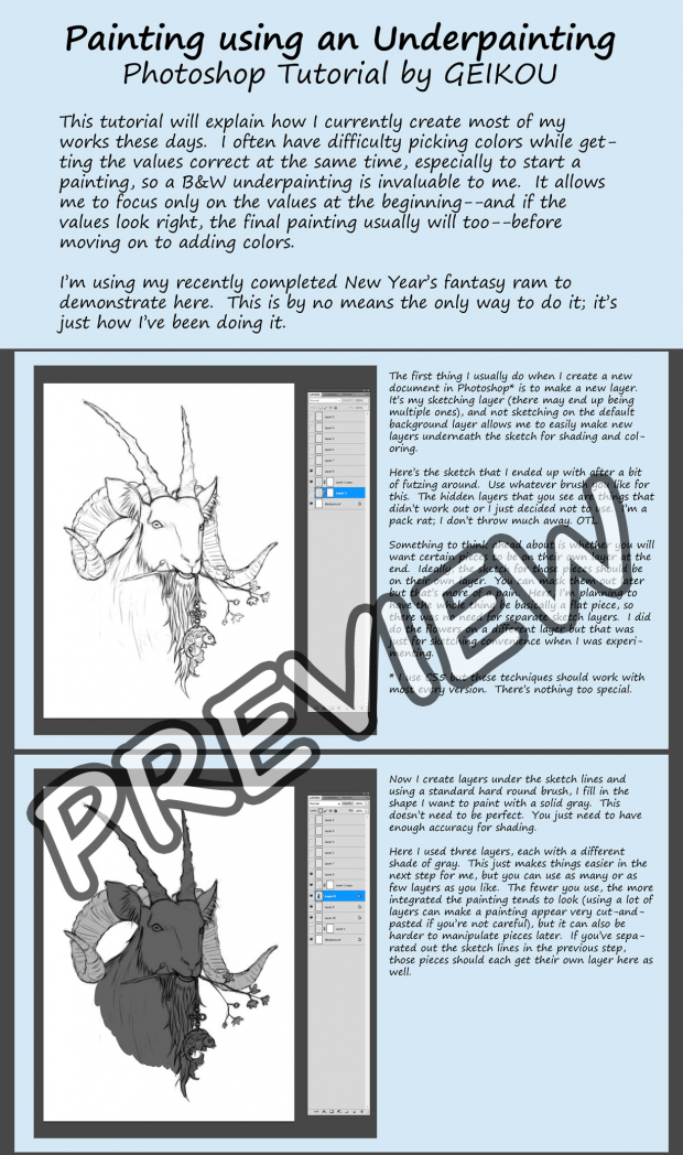 Tutorial: Using an Underpainting