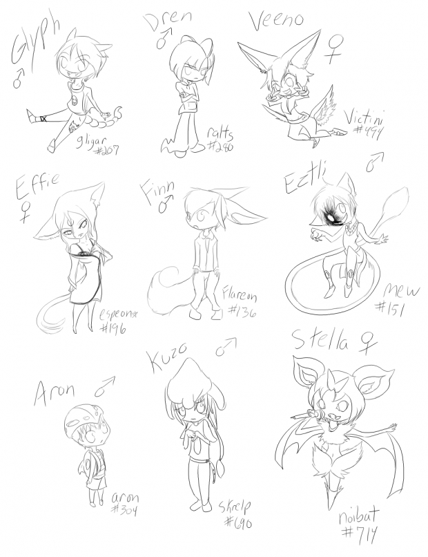 Gijinka Chibis. Count em, 9