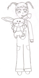 Girl With Cuddly Bunny 1