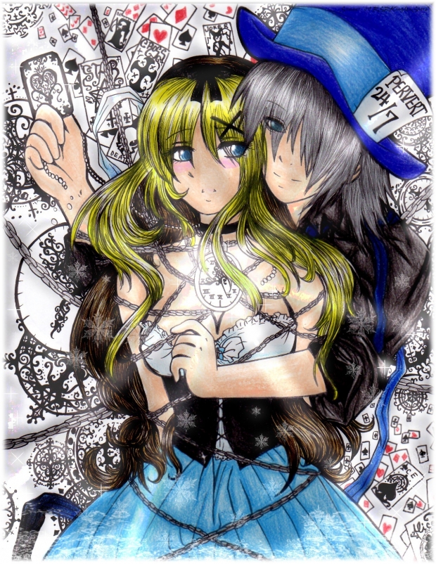 Ice Blue Alice and the Devious Mad Hatter (Colored)