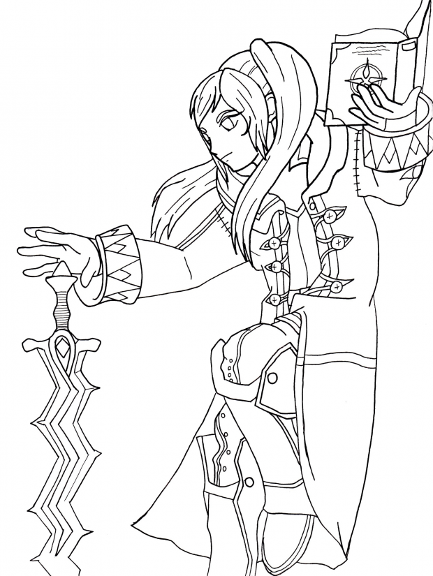 Robin (female) Line art