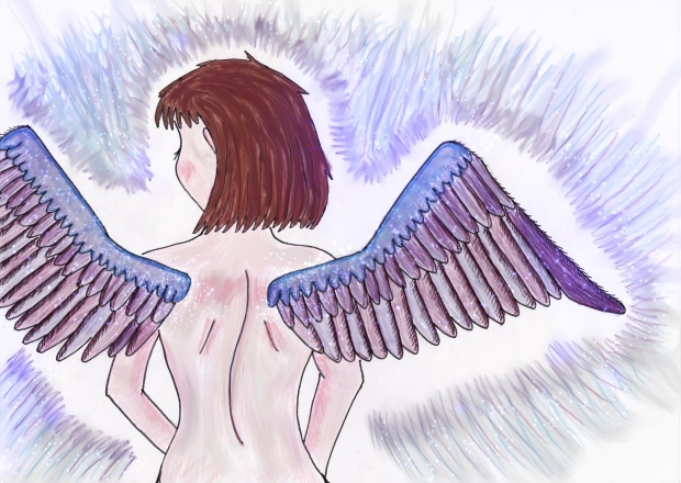 Angel wings coloured