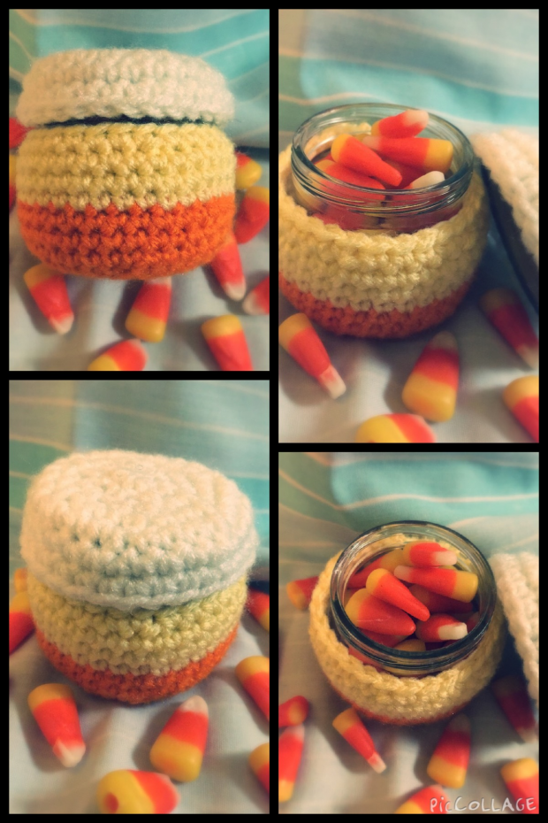 Crochet Candy Corn Jar